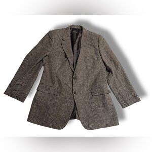 Brooks Brothers Men’s 44R Blazer Sport Coat Houndstooth Plaid Camel Hair USA